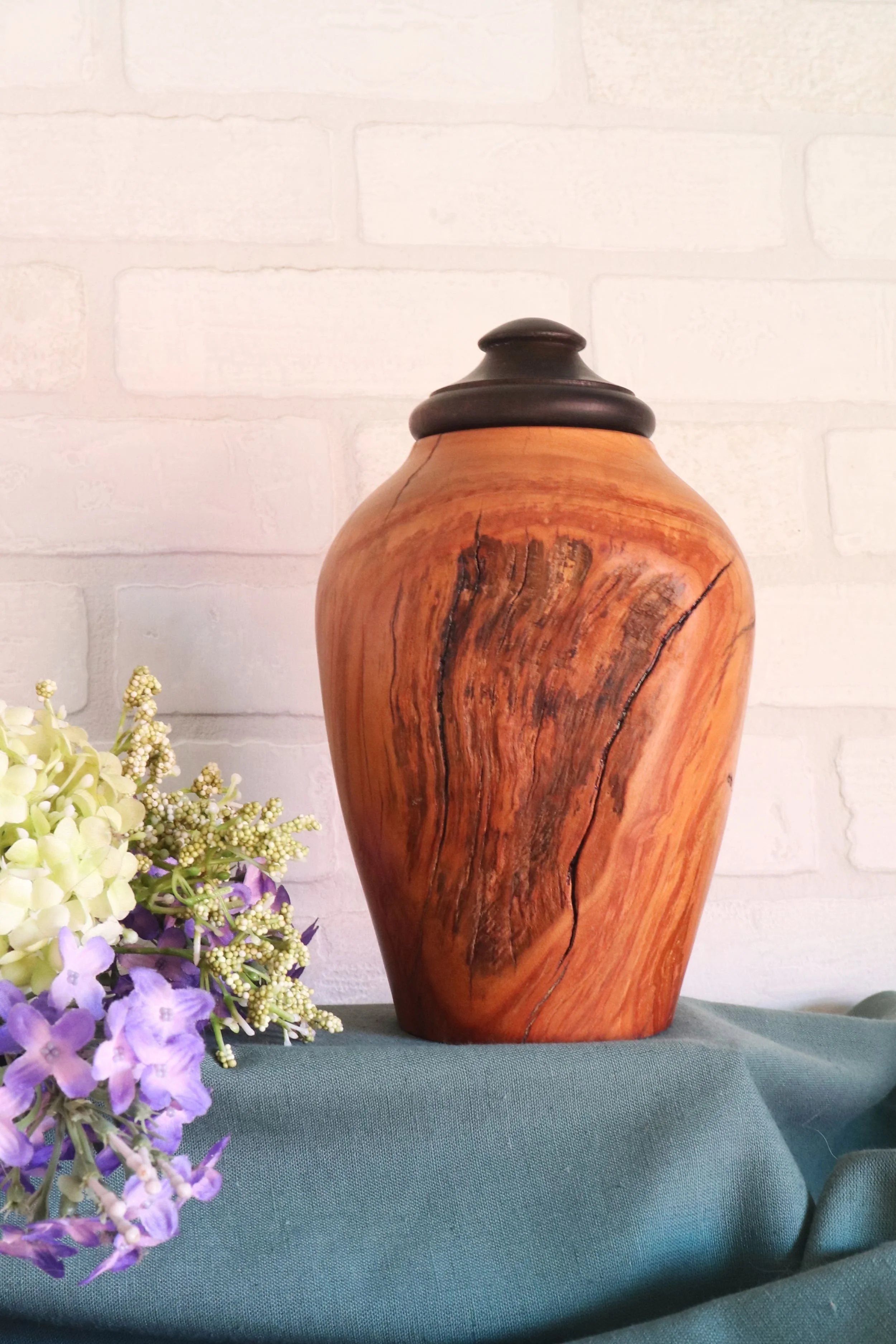 Decorative Hand Carved Wood Urn - Ebonized Oak — Grayhill